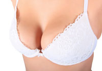 breasts in a white bra