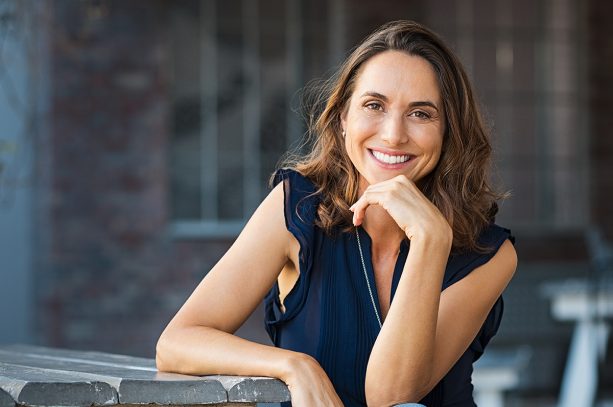 Smiling middle aged woman