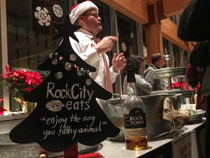 Rock City Eats serving egg nog at the Little Rock Nog-Off