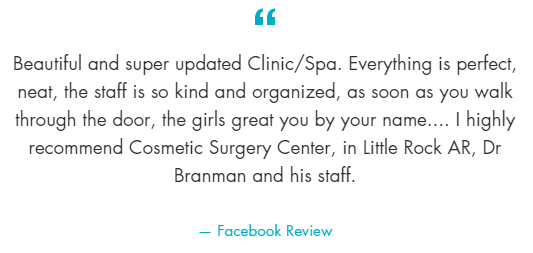 Real Facebook review about our Little Rock rejuvenation clinic