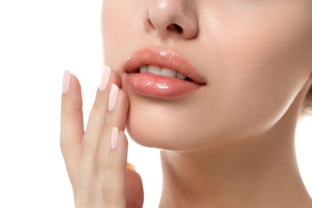 Close Up of Glossy Lips With Pros and Cons of BOTOX Lip Flip