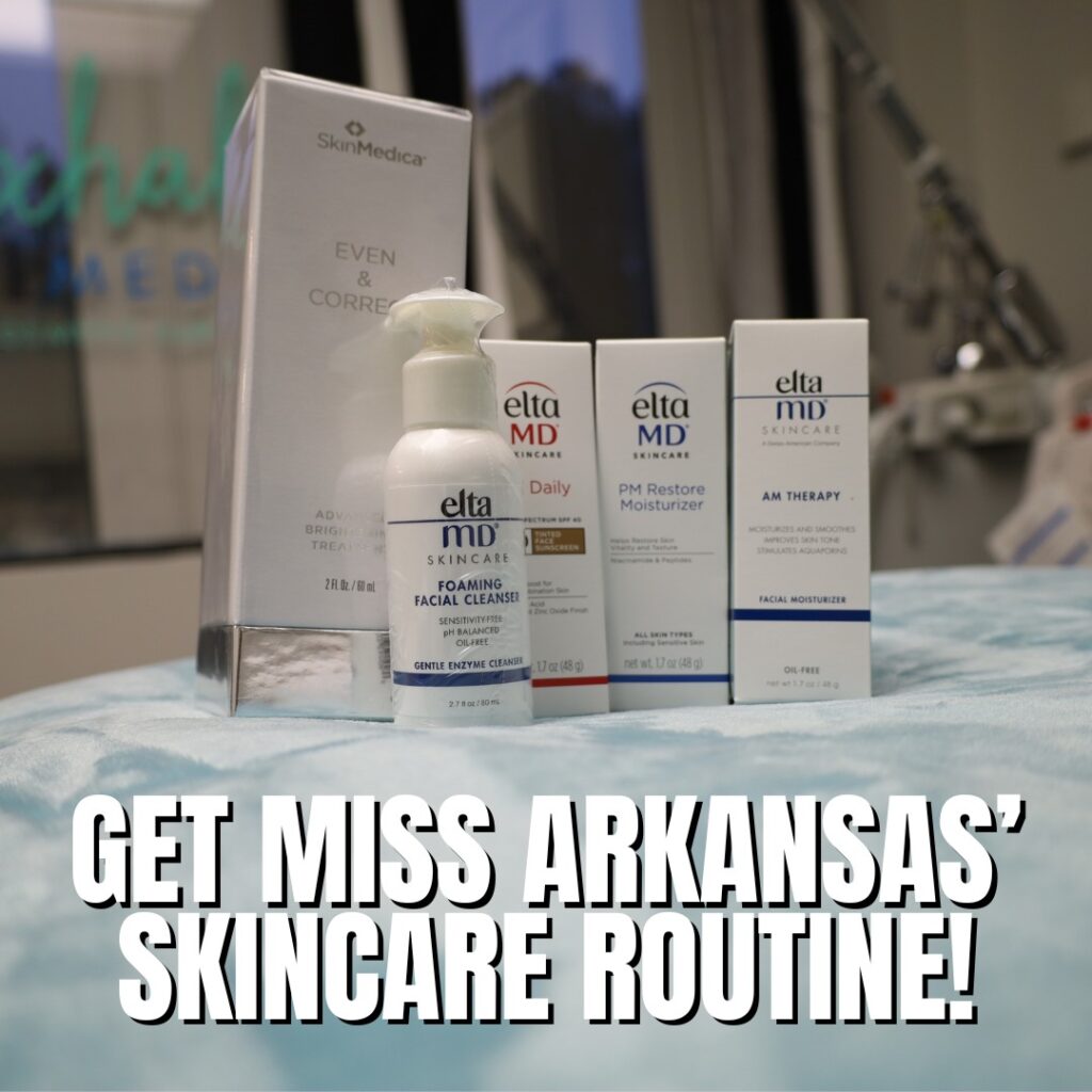 Miss Arkansas 2023 full skincare regimen of medical-grade products